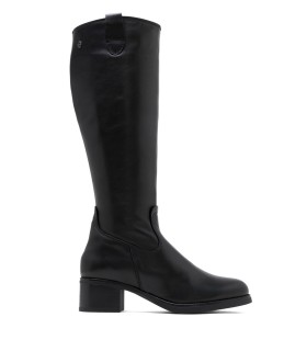 BOTAS DE PIEL DE TACÓN CON CREMALLERA OLIVIA 4861 NEGRO