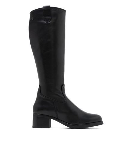 BOTAS DE PIEL DE TACÓN CON CREMALLERA OLIVIA 4861 NEGRO