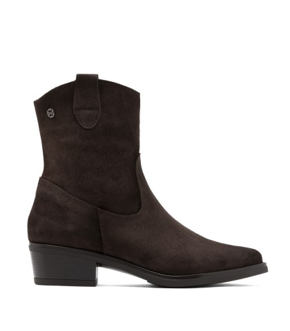 BOTINES CAMPEROS EN PIEL MOKA MALENA CON TACÓN CÓMODO PORRONET