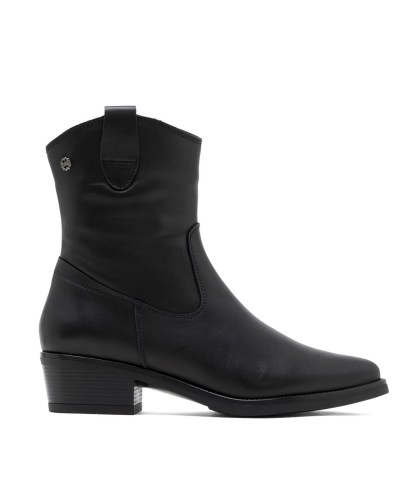 BOTINES CAMPEROS DE PIEL CON CREMALLERA MARTA 4840 NEGRO PORRONET