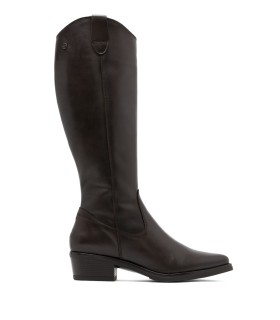 BOTAS DE PIEL CON CREMALLERA MÓNICA 4844 MOKA PORRONET
