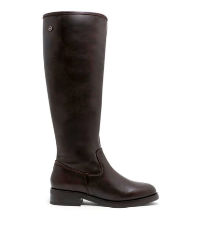 BOTA DE CAÑA ALTA CON ANCHO ESPECIAL EN PIEL PORRONET AE4893 MOKA