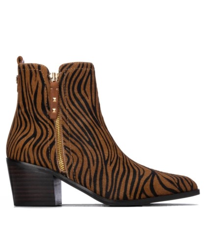 BOTÍN DE MUJER CARMELA CON ESTAMPADO ANIMAL PRINT 16438603 CAMEL