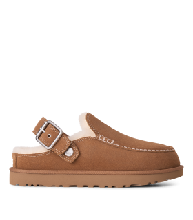 ZUECOS DE MUJER UGG GOLDENSTAR EVELINA EN ANTE CON TIRA AJUSTABLE Y PIEL DE OVEJA CHESTNUT