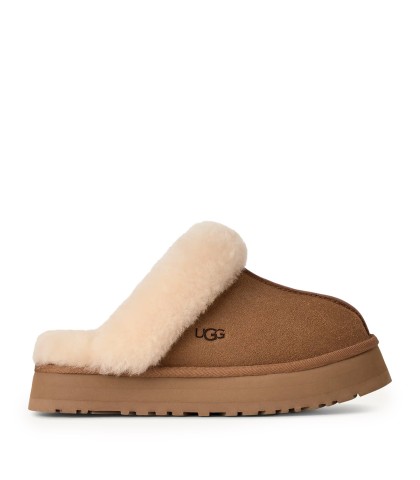 ZUECOS UGG DISQUETTE EN PIEL DE ANTE Y FORRO DE LANA DE OVEJA CHESTNUT