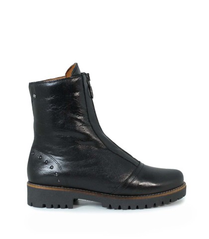 BOTINES DE PIEL PARA MUJER CON CREMALLERA CENTRAL APLAUSO 23924 NEGRO