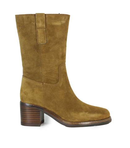 BOTA CUERO DE MUJER EN SERRAJE CON TACÓN ALPE CAMDEN 5530-1101
