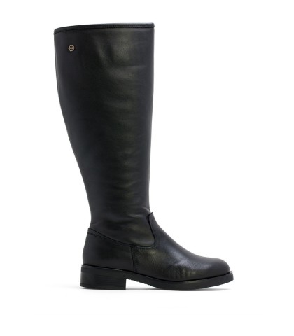 BOTA DE CAÑA ALTA CON ANCHO ESPECIAL EN PIEL PORRONET AE4893 NEGRO