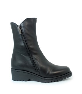 BOTINES DE CAÑA ALTA EN PIEL NEGRA CON CUÑA LIGERA PARA MUJER VALERIA´S 2841