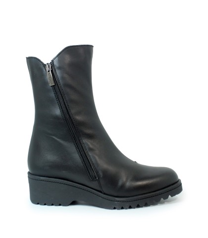 BOTINES DE CAÑA ALTA EN PIEL NEGRA CON CUÑA LIGERA PARA MUJER VALERIA´S 2841