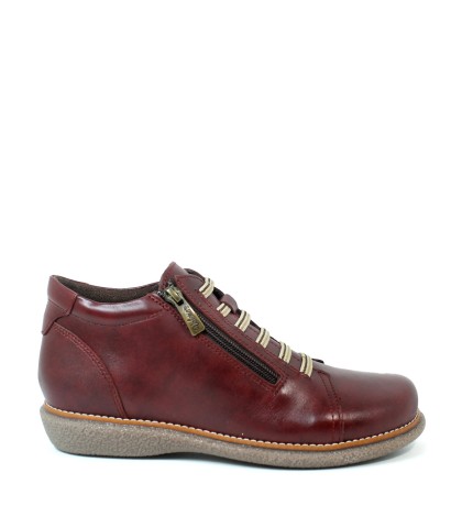 BOTINES CÓMODOS DE PIEL NEGRA CON ELÁSTICOS Y CREMALLERA VALERIA´S 2354