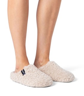 ZAPATILLAS DE CASA CÁLIDAS PARA MUJER VERBENAS YORK CURLY BEIGE