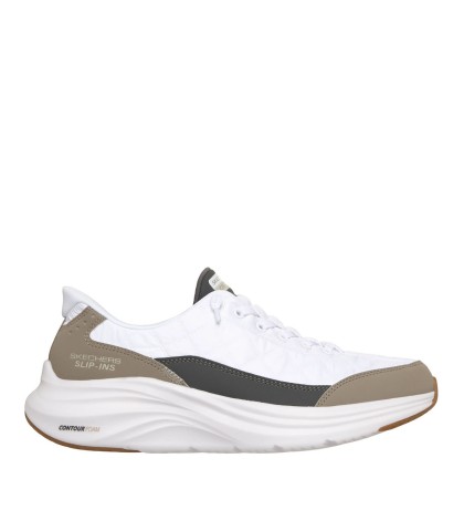 ZAPATILLAS CONFORT TOTAL Y ESTILO NEUTRO SLIP-INS: CONTOUR FOAM - COZY FIT SKECHERS BLANCO Y TAUPE