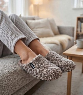 ZAPATILLAS DE CASA PARA HOMBRE VERBENAS EAGLE BORREGO WASH MARRÓN