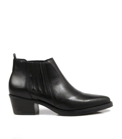 BOTÍN COWBOY DE PIEL NEGRO PARA MUJER VIGUERA 8020