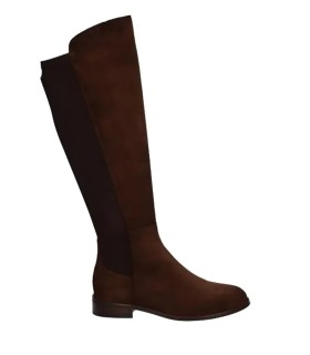 BOTA DE CAÑA ALTA PARA MUJER EN PIEL DE SERRAJE CON ELÁSTICO VIGUERA 8076 MARRÓN