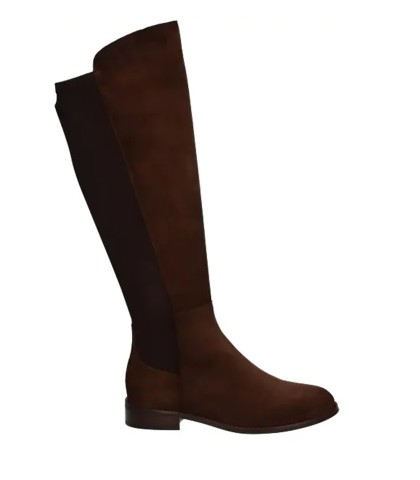 BOTA DE CAÑA ALTA PARA MUJER EN PIEL DE SERRAJE CON ELÁSTICO VIGUERA 8076 MARRÓN