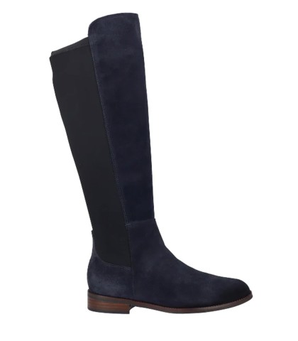 BOTA DE CAÑA ALTA PARA MUJER EN PIEL SERRAJE MARINO Y ELÁSTICO VIGUERA 8076