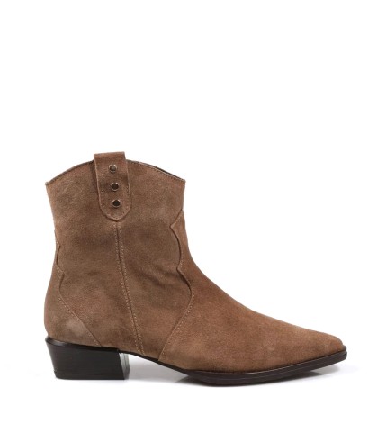BOTÍN ESTILO COWBOY EN PIEL SERRAJE PARA MUJER VIGUERA 8501 MARRÓN