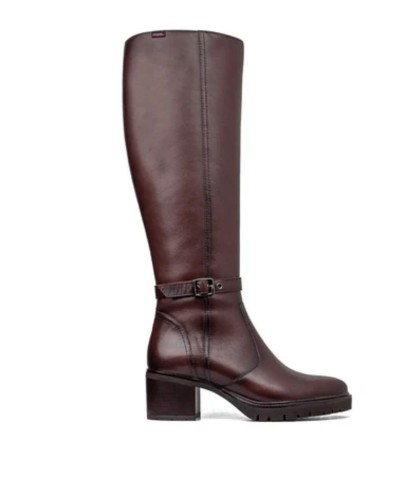 BOTA DE TACÓN CÓMODO DE PIEL NEGRA PARA MUJER CALLAGHAN LAURA 37203