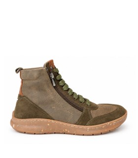 BOTA DE MUJER BAREFOOT CON CREMALLERA WALK AND FLY IRATI 6004 TRAVESIA KAKI