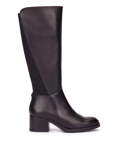 BOTAS DE PIEL NEGRAS CON TACÓN MEDIO Y PLANTILLA MEMORYGEL WONDERS SANTAFE 62