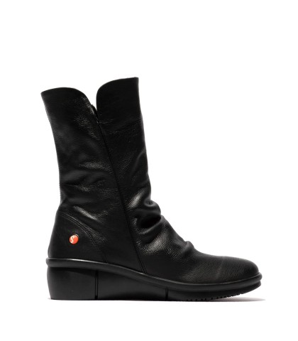 BOTA DE PIEL SOFTINOS ROTT809SOF NEGRA CON CREMALLERA PARA MUJER