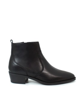 BOTÍN CÁSICO CON PUNTA AFILADA NEGRO DE PIEL DE MUJER APLAUSO TORCADO