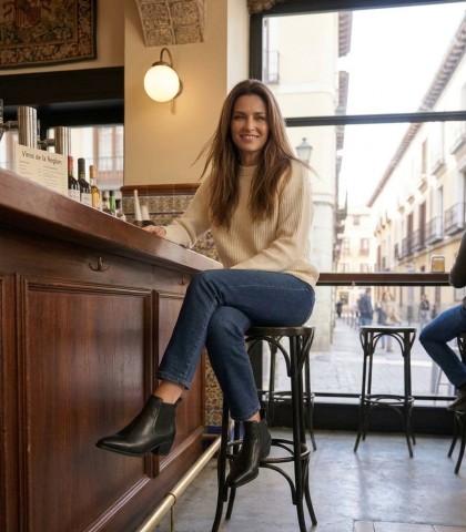 BOTÍN NEGRO DE PIEL DE MUJER APLAUSO LOANA