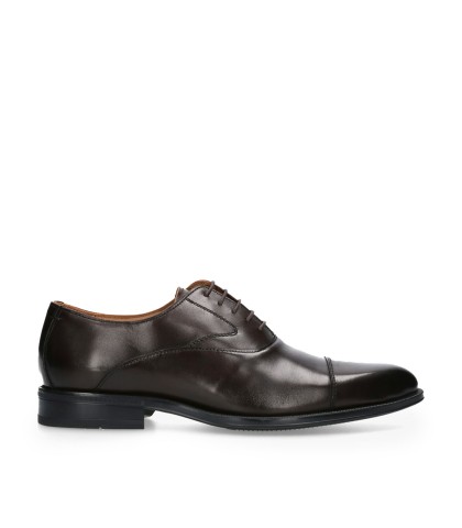 ZAPATOS DE VESTIR CON CORDONES EN PIEL PARA CABALLERO HOBBS-1 MARRÓN