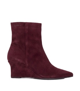 BOTINES CON CUÑA EN PIEL SERRAJE BURDEOS NOLA 01 WONDERS CHARME H-7301