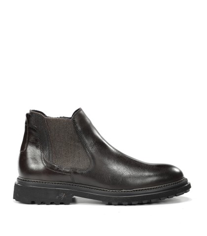 BOTINES DE PIEL CON ELÁSTICO Y CREMALLERA PARA CABALLERO FLUCHOS LINCON F2057 MARRÓN