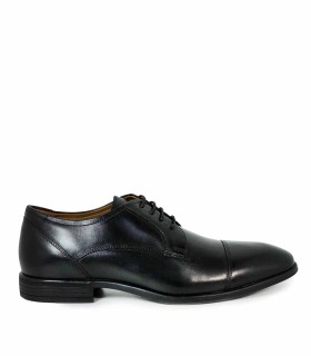 ZAPATO DE VESTIR CONFORT DE PIEL NEGRO PARA HOMBRE BAERCHI 1091 ANCHO ESPECIAL